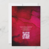 ブルゴーニュと金ゴールド抽象芸術結婚フローラ 招待状 (裏面)