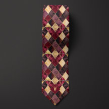 ブルゴーニュと金ゴールド水彩ダイヤモンドモノグラム