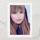 ブルゴーニュと金ゴールド水彩バルミツワー写真 箔招待状 (裏面)