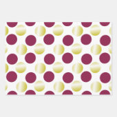 ブルゴーニュと金ゴールド水玉模様 ラッピングペーパーシート (正面)