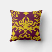 ブルゴーニュと金ゴールド王室のダマスク クッション (裏面)