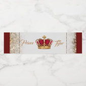 ブルゴーニュと金ゴールド皇太子ベビーシャワー ペットボトルラベル (シングルラベル)