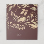 ブルゴーニュと金ゴールド秋の結婚式 プレイスカード (外部開封)