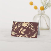 ブルゴーニュと金ゴールド秋の結婚式 プレイスカード (裏面)