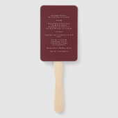 ブルゴーニュと金ゴールド秋書結婚書の ハンドファン (裏面)