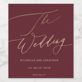 ブルゴーニュと金ゴールド秋書結婚書の ワインラベル (シングルラベル)