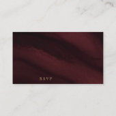 ブルゴーニュと金ゴールド結婚のQRコードRSVP エンクロージャーカード (裏面)