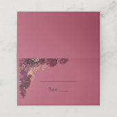 ブルゴーニュと金ゴールド結婚フローラのゲスト名 プレイスカード (外部開封)