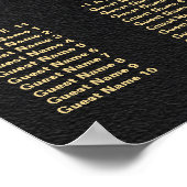 ブルゴーニュと金ゴールド結婚フローラの座席表 ポスター (角)