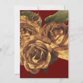 ブルゴーニュと金ゴールド結婚フローラ 招待状 (裏面)