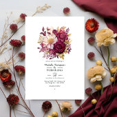 ブルゴーニュと金ゴールド結婚フローラ 招待状