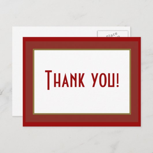 ブルゴーニュと金ゴールド縁どのはがき ポストカード (正面/裏面)