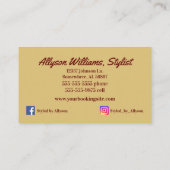 ブルゴーニュと金ゴールド美容師 名刺 (裏面)