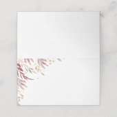 ブルゴーニュと金ゴールド葉エレガントウェディング プレイスカード (外部開封)