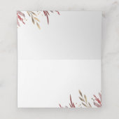 ブルゴーニュと金ゴールド葉エレガントウェディング プレイスカード (内部開封)