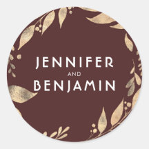 ブルゴーニュと金ゴールド葉秋の結婚式