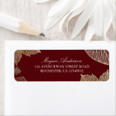 ブルゴーニュと金ゴールド葉秋の結婚式 ラベル (インサイチュ)