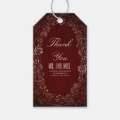 ブルゴーニュと金ゴールド赤ちゃんの息結婚の音 ギフトタグ (正面)