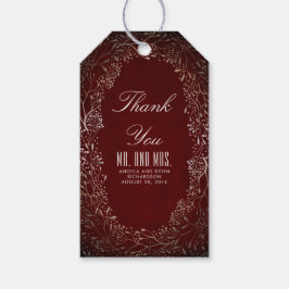 ブルゴーニュと金ゴールド赤ちゃんの息結婚の音 ギフトタグ