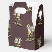 ブルゴーニュと金ゴールド騎士のパターン フェイバーボックス (オープン)