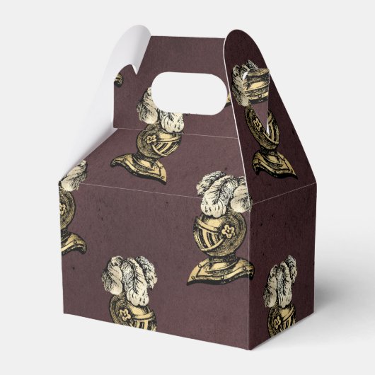 ブルゴーニュと金ゴールド騎士のパターン フェイバーボックス (正面サイド)