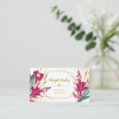 ブルゴーニュと金ゴールド |ウェディングプランナー名刺 エンクロージャーカード (スタンド正面)