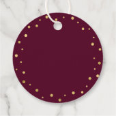 ブルゴーニュと金ゴールド | モダン誕生日お願い フェイバータグ (裏面)