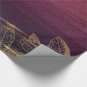 ブルゴーニュと金ゴールド ラッピングペーパー (角)