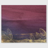 ブルゴーニュと金ゴールド ラッピングペーパー (フラット)