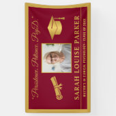 ブルゴーニュと金ゴールドPsyD引用文写真卒業202 横断幕 (縦)