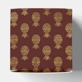ブルゴーニュと金箔パイナップルパターン フェイバーボックス (上部)