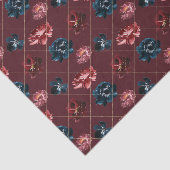 ブルゴーニュと青の花(デザイン2赤シリーズ) 薄葉紙 (詳細)