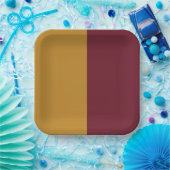 ブルゴーニュと黄色 ペーパープレート (パーティー)