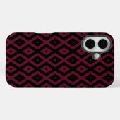 ブルゴーニュと黒のダイヤモンドパターン Case-Mate iPhoneケース (裏面 (横))