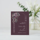 ブルゴーニュとsageのフレーム付きSave the Date（結婚式の招待状） 招待状 (スタンド正面)