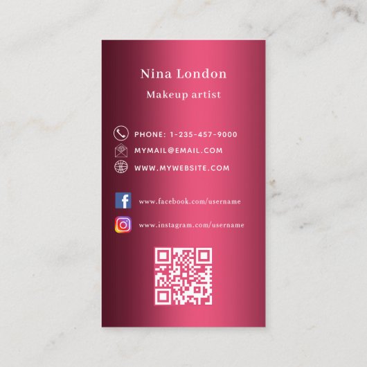 ブルゴーニュのアーチ写真QrコードSNS 名刺 (裏面)