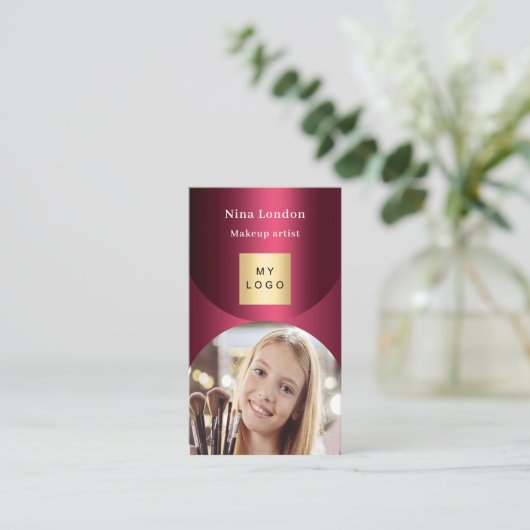 ブルゴーニュのアーチ写真Qrソーシャルメディアのロゴ 名刺 (スタンド正面)