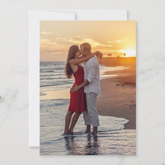 ブルゴーニュのエレガンスカスタム金ゴールド写真結婚付き セーブザデート (裏面)