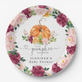 ブルゴーニュのオレンジ秋リトルカボチャ ペーパープレート (正面)