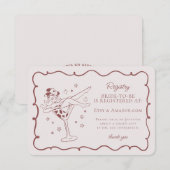 ブルゴーニュのカクテルと女性のカーボーイレジストリの挿入 エンクロージャーカード (正面/裏面)