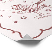 ブルゴーニュのカクテルと女性のカーボーイロデオの好意サイン ポスター (角)