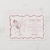 ブルゴーニュのカクテル女性のカーボーイパンティ挿入 エンクロージャーカード (正面/裏面)