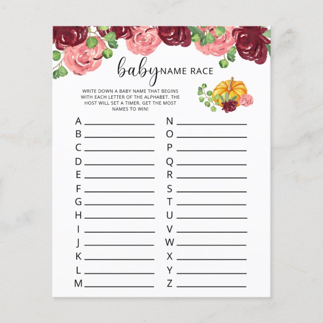 ブルゴーニュのカボチャベビー名のレースゲーム (正面)