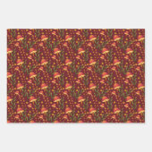 ブルゴーニュのカボチャ、ひまわり、キノコ ラッピングペーパーシート (正面3)