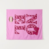 ブルゴーニュのクリスマスツリーパターンのNOEL タペストリー (正面(横))