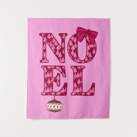 ブルゴーニュのクリスマスツリーパターンのNOEL タペストリー (正面)