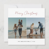 ブルゴーニュのクリスマスビーチ家族の子供たちおもしろいの写真 シーズンカード (正面)