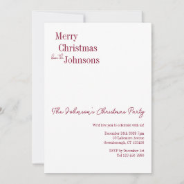 ブルゴーニュのクリスマスミニマルパーティー 招待状