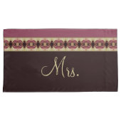 ブルゴーニュのクリームとダークブラウン 枕カバー (正面右)