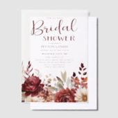 ブルゴーニュのクリームの水色。フローラブライダルシャワー ベラム紙招待状 (オフセット)